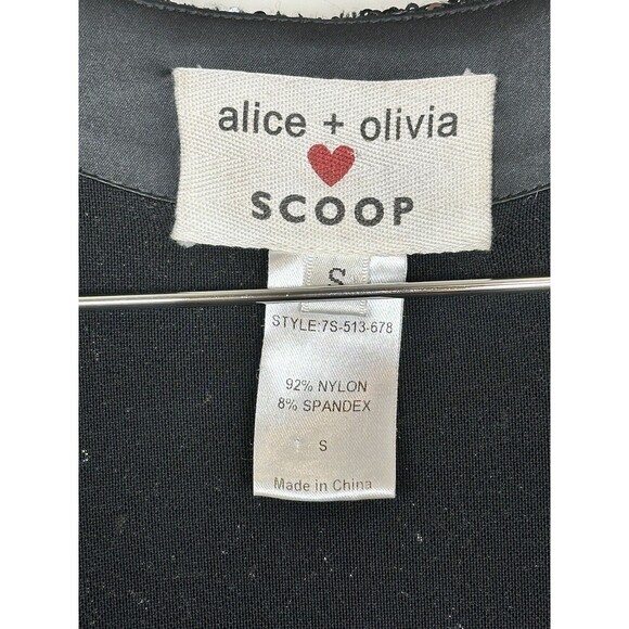 Alice and Olivia Scoop Black Sequin Dress Bodycon Short - Picture 3 of 4